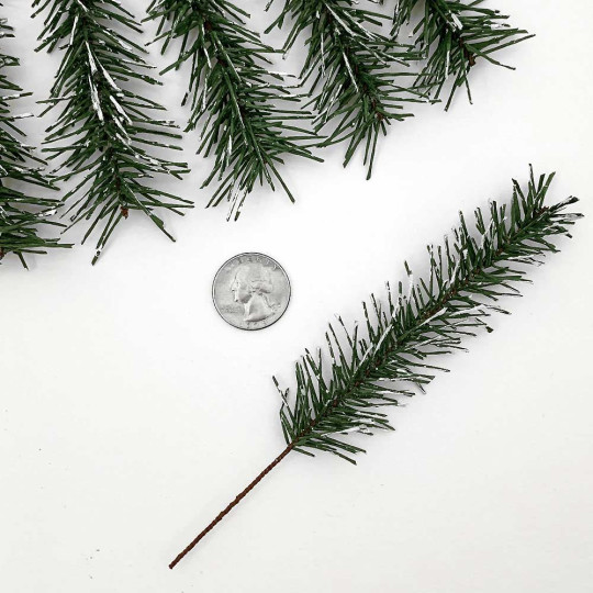 Set of 6 Snowy Paper Pine Sprigs for Feather Trees and Crafting ~ Austria